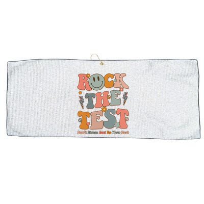 Rock The Test Dont Stress Just Do Your Best Teacher Retro Large Microfiber Waffle Golf Towel