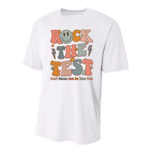 Rock The Test Dont Stress Just Do Your Best Teacher Retro Youth Performance Sprint T-Shirt