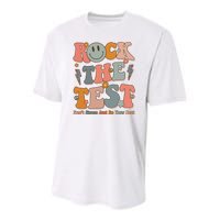 Rock The Test Dont Stress Just Do Your Best Teacher Retro Youth Performance Sprint T-Shirt