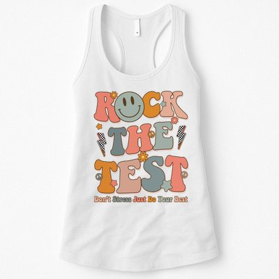 Rock The Test Dont Stress Just Do Your Best Teacher Retro Womens Tank Top