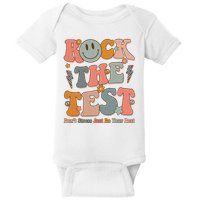 Rock The Test Dont Stress Just Do Your Best Teacher Retro Baby Bodysuit
