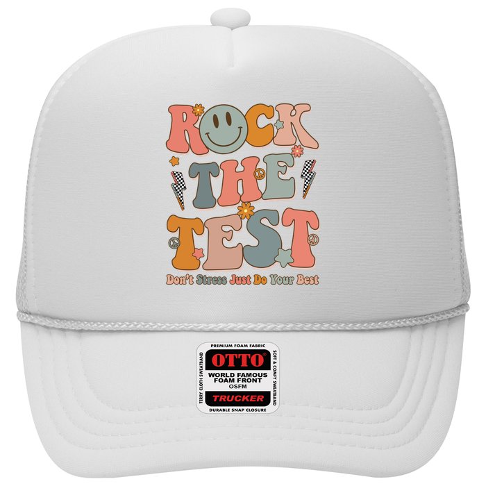 Rock The Test Dont Stress Just Do Your Best Teacher Retro Trucker Hat