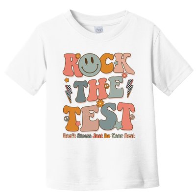 Rock The Test Dont Stress Just Do Your Best Teacher Retro Toddler T-Shirt