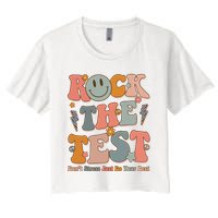 Rock The Test Dont Stress Just Do Your Best Teacher Retro Crop Top