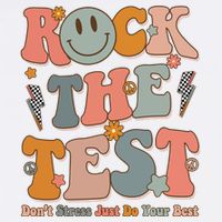 Rock The Test Dont Stress Just Do Your Best Teacher Retro Full Zip Hoodie
