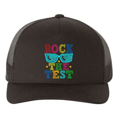 Rock The Test Testing Day Teacher Yupoong Adult 5-Panel Trucker Hat