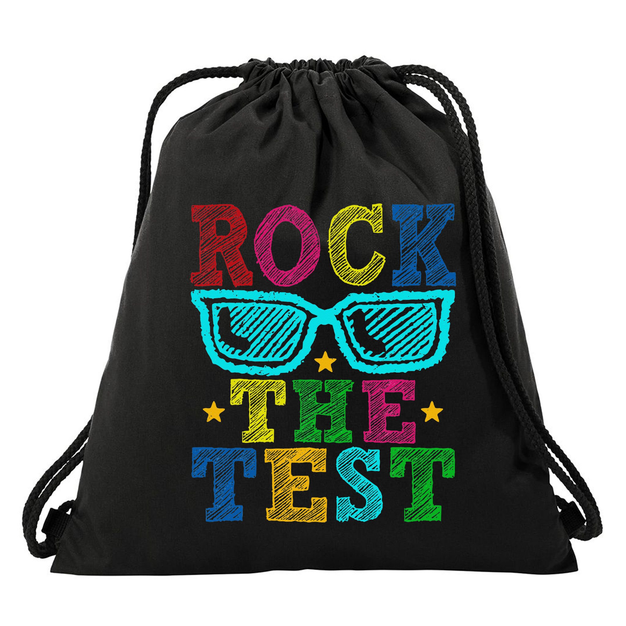 Rock The Test Testing Day Teacher Drawstring Bag