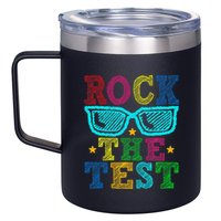 Rock The Test Testing Day Teacher 12oz Stainless Steel Coffee Mug