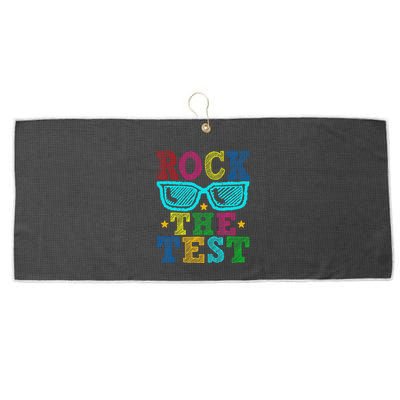 Rock The Test Testing Day Teacher Large Microfiber Waffle Golf Towel