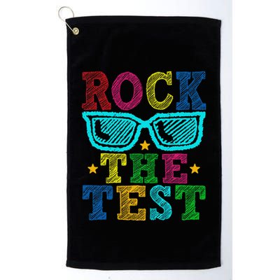 Rock The Test Testing Day Teacher Golf Towel