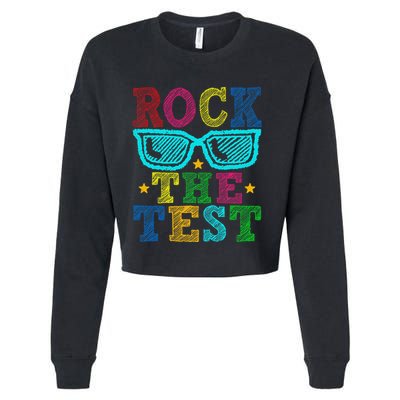 Rock The Test Testing Day Teacher Cropped Pullover Crew