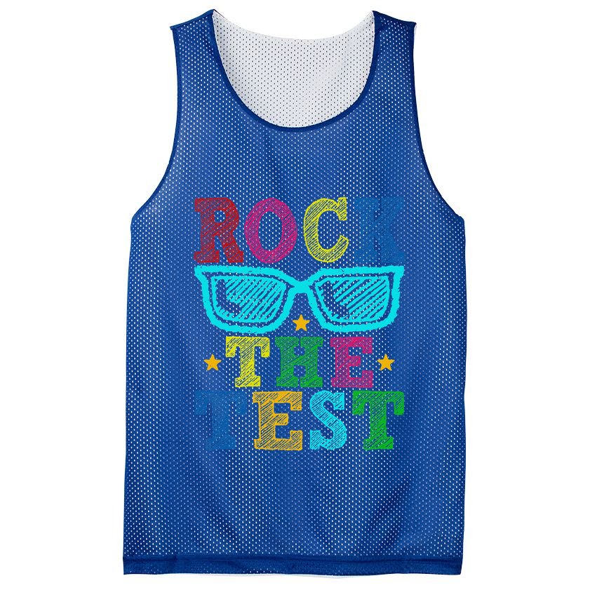 Rock The Test Testing Day Teacher Mesh Reversible Basketball Jersey Tank