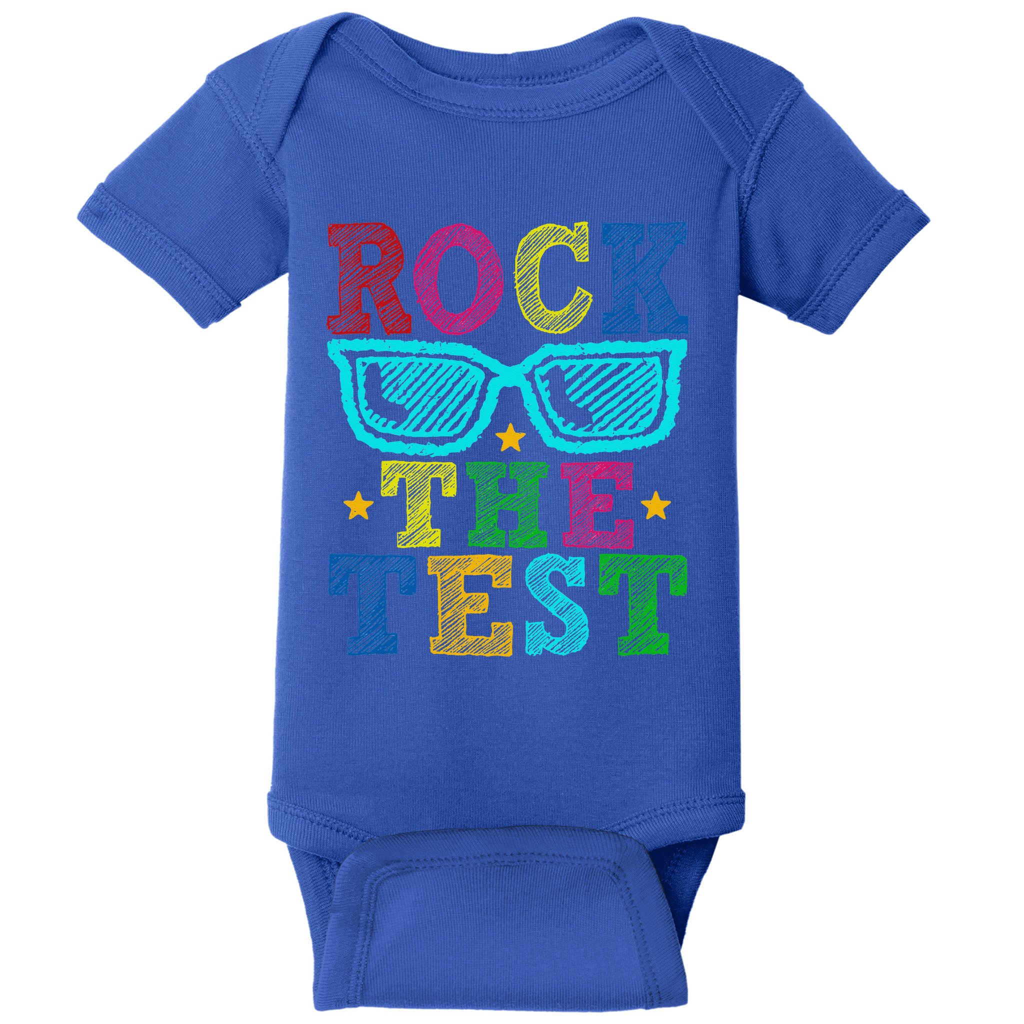 Rock The Test Testing Day Teacher Baby Bodysuit