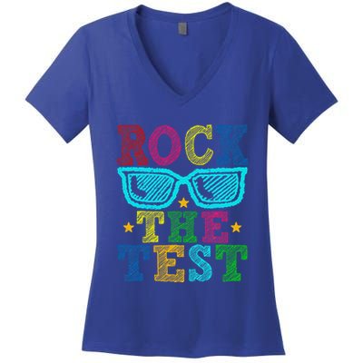 Rock The Test Testing Day Teacher Women's V-Neck T-Shirt