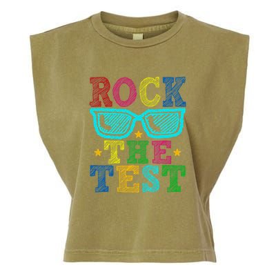 Rock The Test Testing Day Teacher Garment-Dyed Women's Muscle Tee