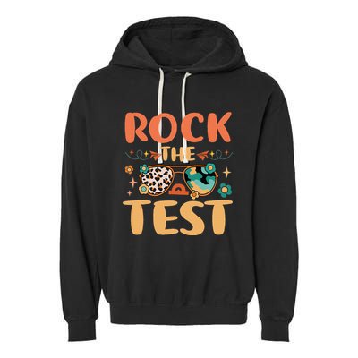 Rock The Test Dont Stress Testing Day Teachers Students Garment-Dyed Fleece Hoodie