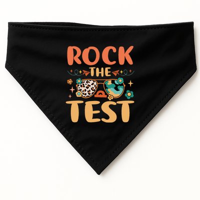 Rock The Test Dont Stress Testing Day Teachers Students USA-Made Doggie Bandana