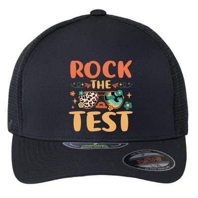 Rock The Test Dont Stress Testing Day Teachers Students Flexfit Unipanel Trucker Cap