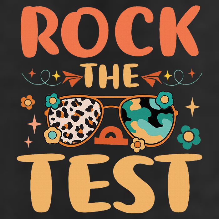 Rock The Test Dont Stress Testing Day Teachers Students Adult Drive Performance Visor