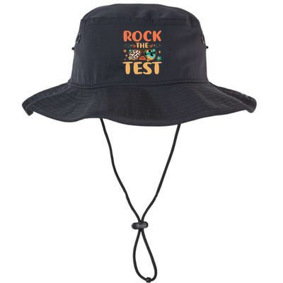 Rock The Test Dont Stress Testing Day Teachers Students Bucket Hat