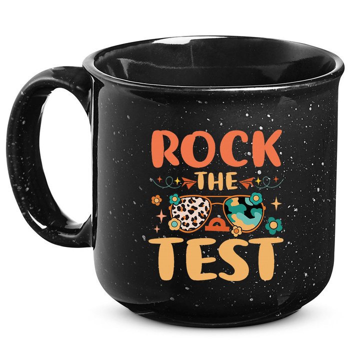 Rock The Test Dont Stress Testing Day Teachers Students 15oz Campfire Ceramic Mug
