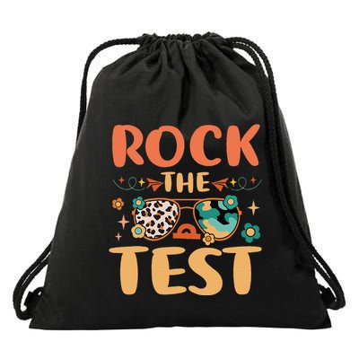 Rock The Test Dont Stress Testing Day Teachers Students Drawstring Bag