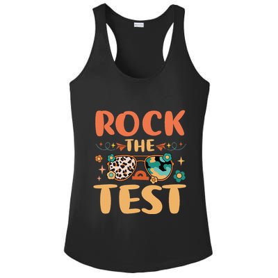 Rock The Test Dont Stress Testing Day Teachers Students Ladies PosiCharge Competitor Racerback Tank