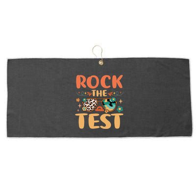 Rock The Test Dont Stress Testing Day Teachers Students Large Microfiber Waffle Golf Towel