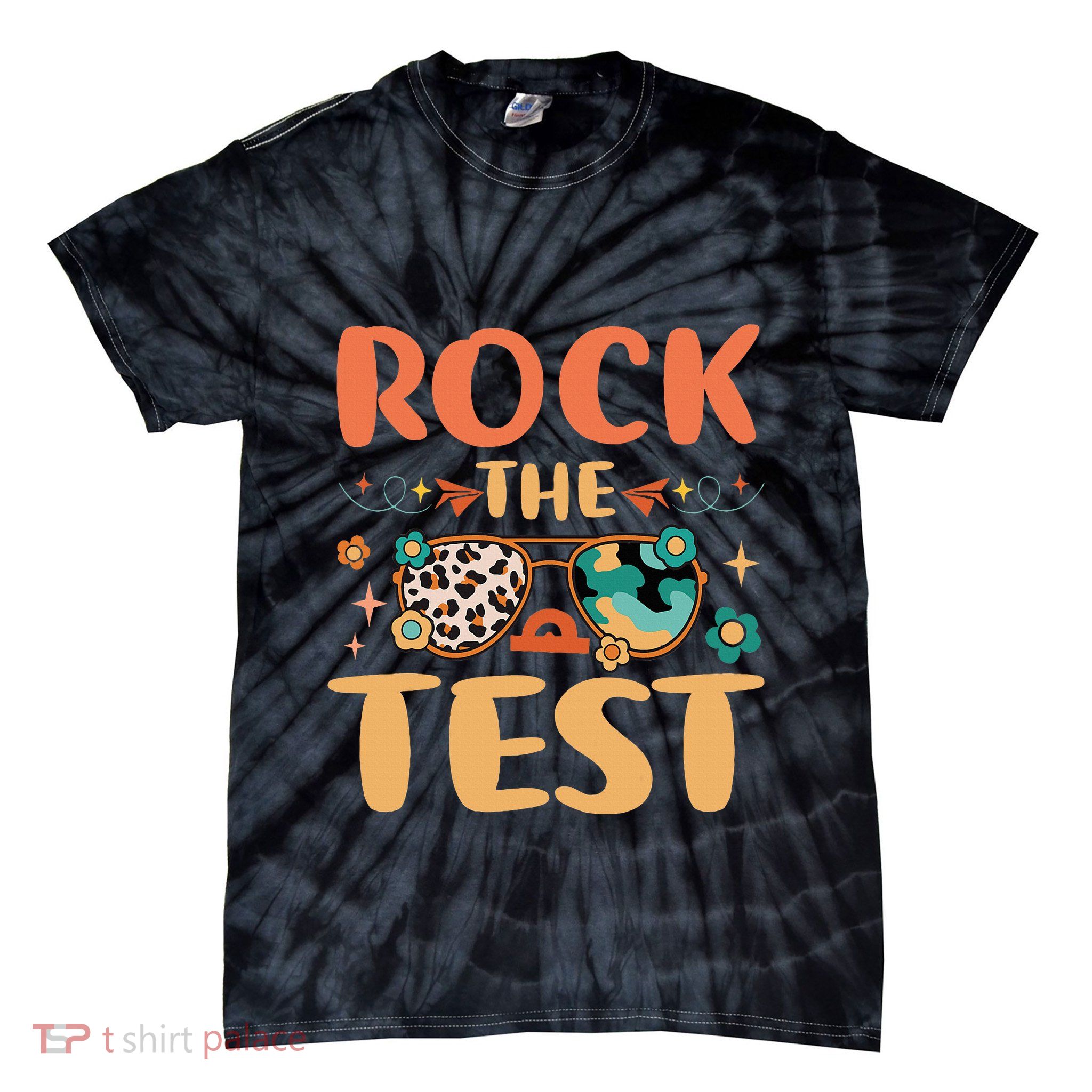 Rock The Test Dont Stress Testing Day Teachers Students Tie-Dye T-Shirt