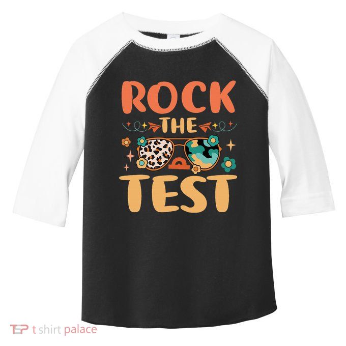 Rock The Test Dont Stress Testing Day Teachers Students Toddler Fine Jersey T-Shirt