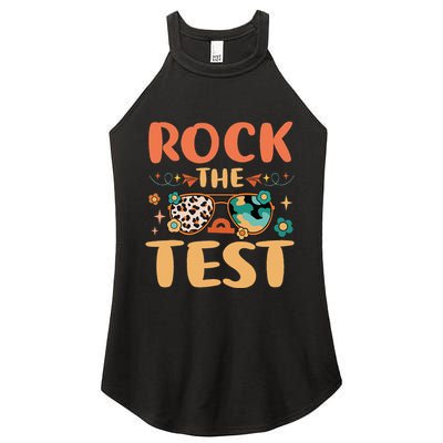 Rock The Test Dont Stress Testing Day Teachers Students Women's Perfect Tri Rocker Tank