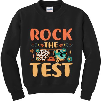 Rock The Test Dont Stress Testing Day Teachers Students Kids Sweatshirt