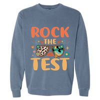 Rock The Test Dont Stress Testing Day Teachers Students Garment-Dyed Sweatshirt