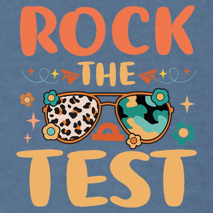 Rock The Test Dont Stress Testing Day Teachers Students Garment-Dyed Sweatshirt