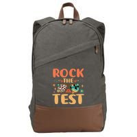 Rock The Test Dont Stress Testing Day Teachers Students Cotton Canvas Backpack
