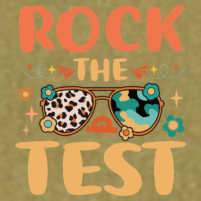 Rock The Test Dont Stress Testing Day Teachers Students Garment-Dyed Women's Muscle Tee