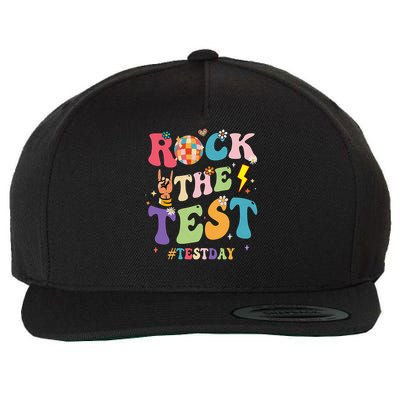 Rock The Test Testing Day Retro Motivational Teacher Wool Snapback Cap
