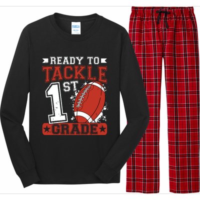 Ready To Tackle 1st Grade Football First Day Long Sleeve Pajama Set