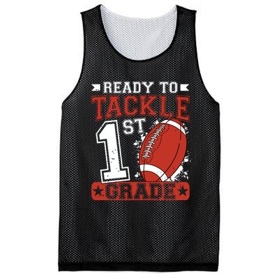 Ready To Tackle 1st Grade Football First Day Mesh Reversible Basketball Jersey Tank