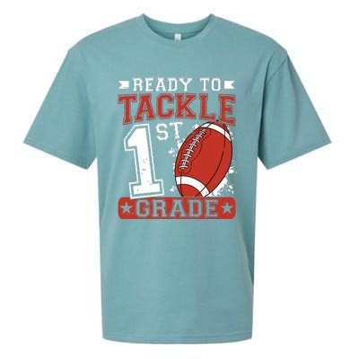 Ready To Tackle 1st Grade Football First Day Sueded Cloud Jersey T-Shirt