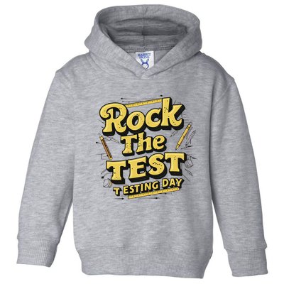 Rock The Test Retro Motivational Teacher Student Toddler Hoodie