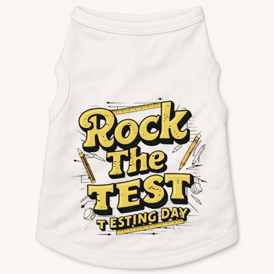 Rock The Test Retro Motivational Teacher Student Doggie Tank