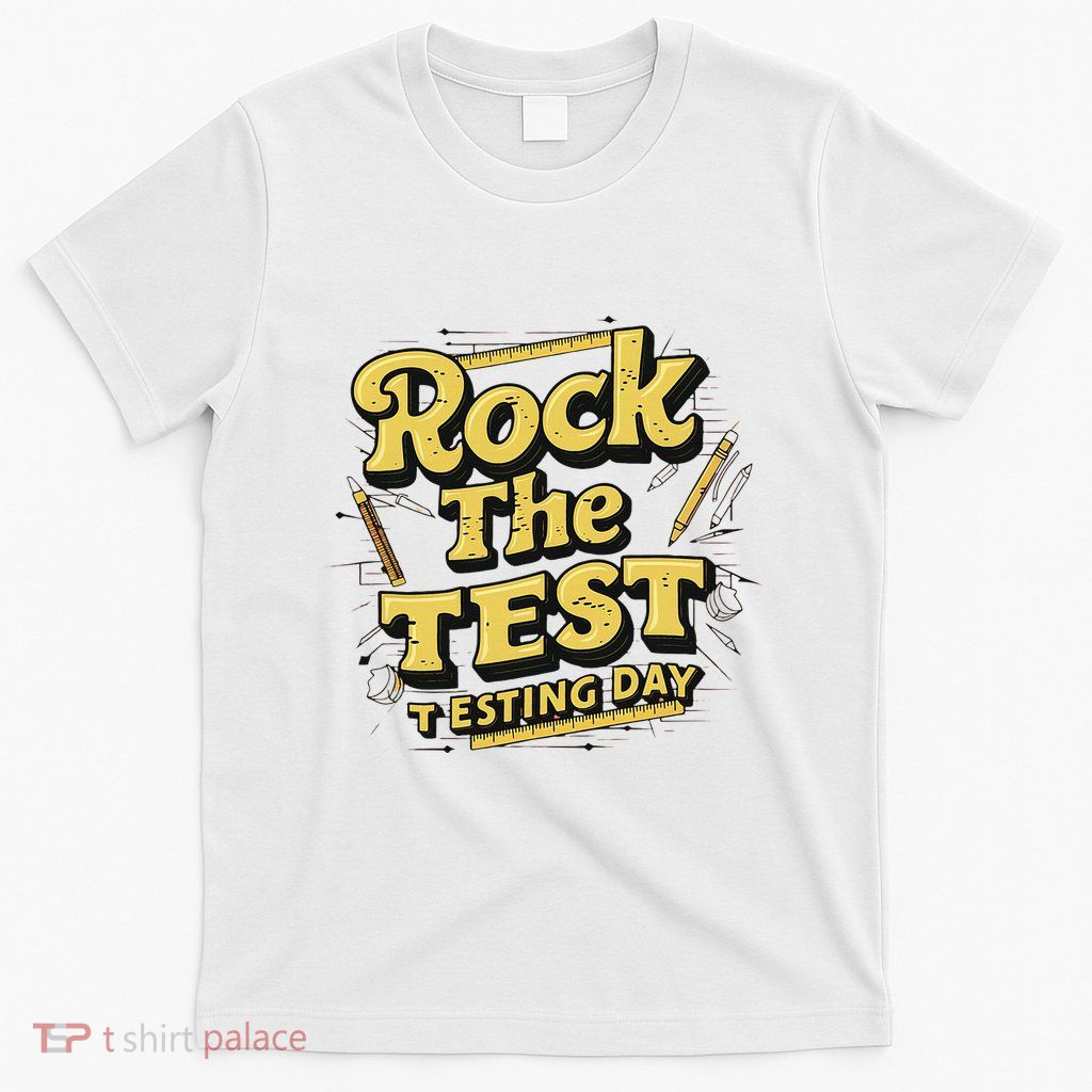 Rock The Test Retro Motivational Teacher Student T-Shirt