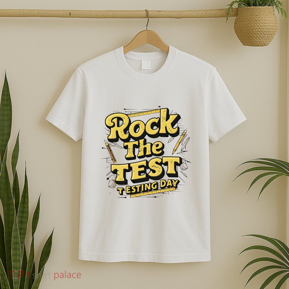Rock The Test Retro Motivational Teacher Student T-Shirt