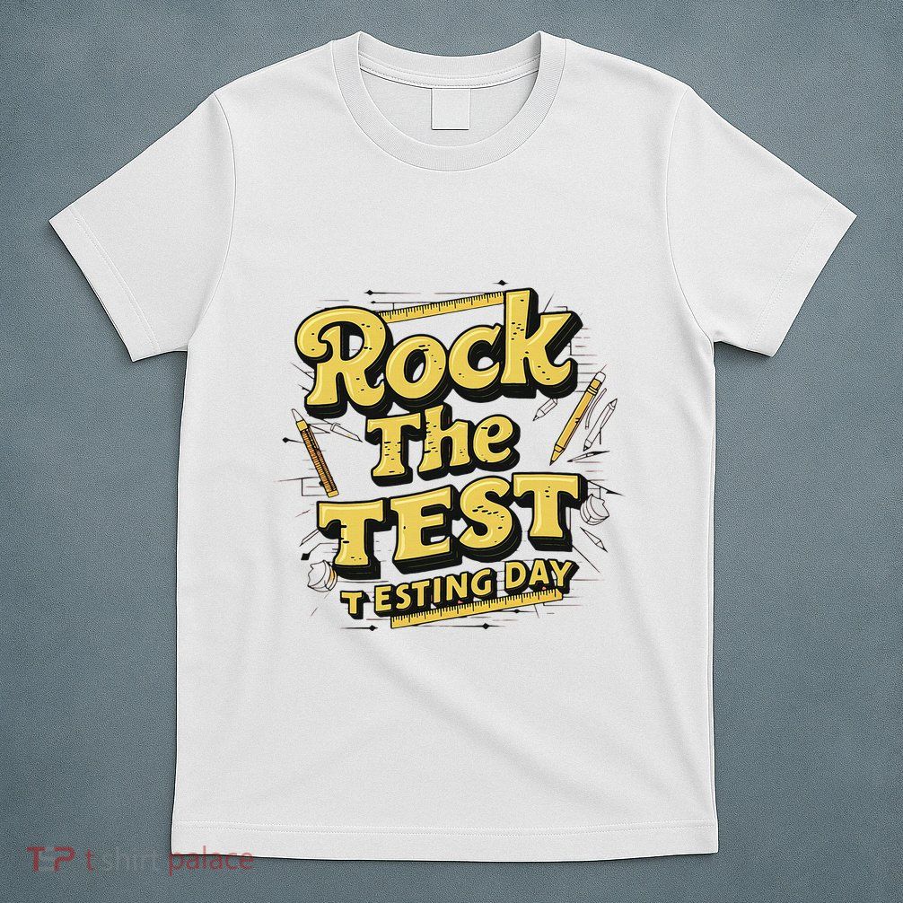Rock The Test Retro Motivational Teacher Student T-Shirt