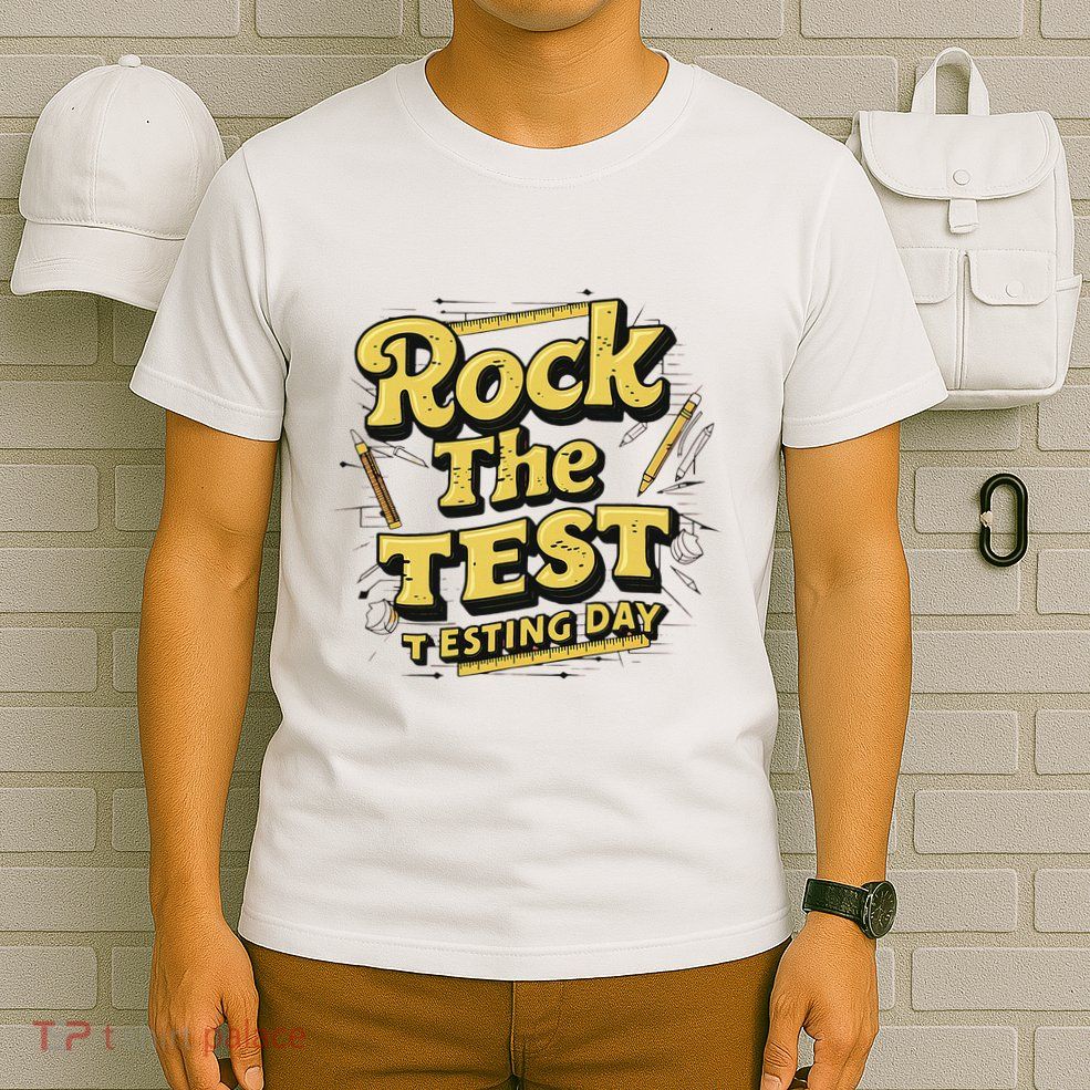 Rock The Test Retro Motivational Teacher Student T-Shirt