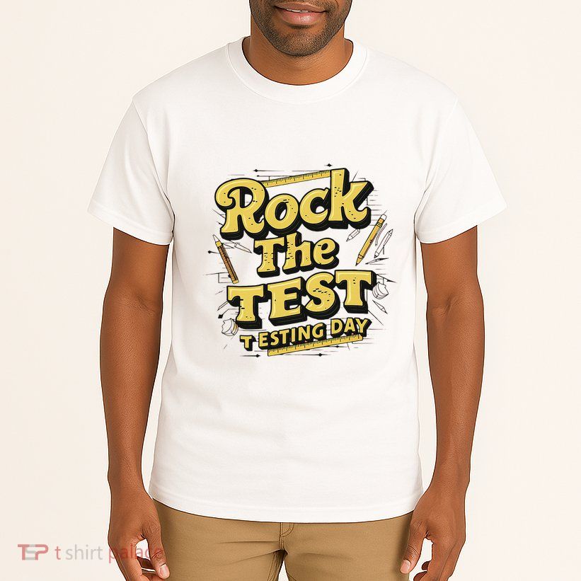 Rock The Test Retro Motivational Teacher Student Tall T-Shirt