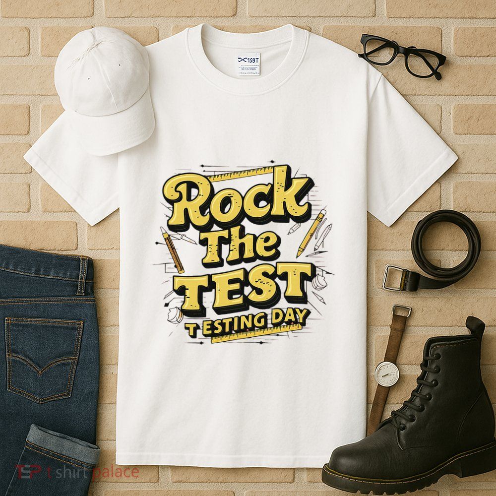 Rock The Test Retro Motivational Teacher Student Tall T-Shirt
