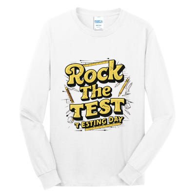 Rock The Test Retro Motivational Teacher Student Tall Long Sleeve T-Shirt