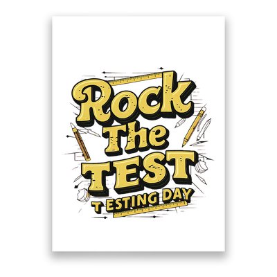 Rock The Test Retro Motivational Teacher Student Poster